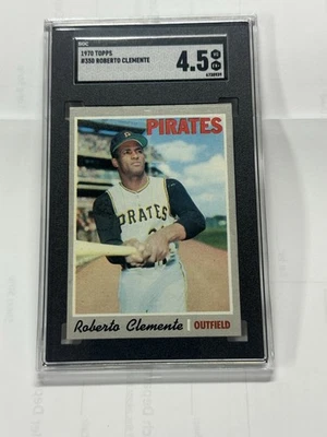 1970 topps Roberto Clemente # 350 SGC 4.5 VG EX+ HOF Pirates MLB Graded Baseball - Image 1 of 4