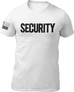 T-Shirt Sicurezza Uomo Stampa Manica Anteriore Posteriore Maglietta Staff Evento Uniforme... - Foto 1 di 7
