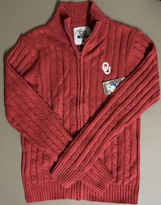 Suéter tejido con cremallera de la Universidad de Oklahoma OU NCAA GG Vintage Sooners pequeño ¡NUEVO! - Imagen 1 de 2