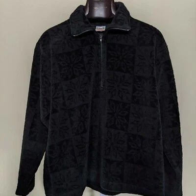 Eastern Mountain Sports EMS Vintage Half Zip Snowflake Embossed Fleece Sweater - Image 1 of 4