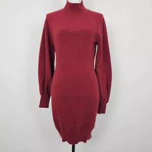 Mini Suéter Pullover Vestido Exlura Rojo Grande Tejido Bodycon Cuello Simulado Manga Larga - Imagen 1 de 19