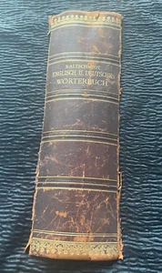 1800s Spine ONLY Kaltschmidt Englisch U. Deutsches Wörterbuch Old Book - Imagen 1 de 2