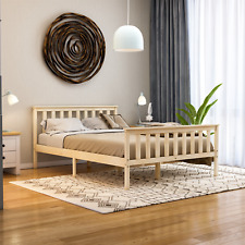 SALE Double Wooden Bed High Foot Bedroom Furniture Bed Frame Pine