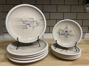 Vintage Epoch Soho Plate Set Service For 5 Post Modern Geometric 1980’s EUC - Picture 1 of 6