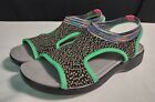 Traq By Alegria Dream Knit Sport Sandal Qeen Funplex Greenblack Sz 38 Us 8