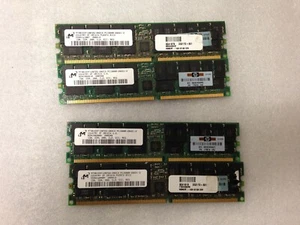 LOT OF 4 HP 175919-042 Micron MT36VDDF12872G-202C3 1GB DDR RAM Memory. - Picture 1 of 4
