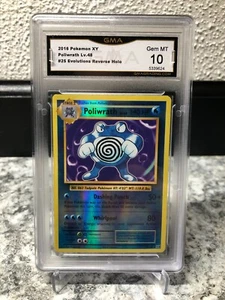 2016 POKEMON XY EVOLUTIONS POLIWRATH REVERSE HOLO GMA GEM MT 10 #5339624 - Picture 1 of 2