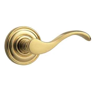 Baldwin 5455V031RDM Estate Wave Lever Set w/5048 Rose Non Lacquered Brass - Picture 1 of 8