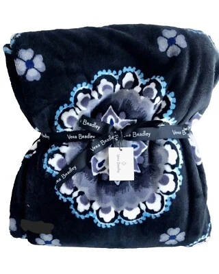 Brand New Vera Bradley Cozy PLUSH Throw Blanket CHARCOAL MEDALLION NWT SEALED - Image 1 of 4