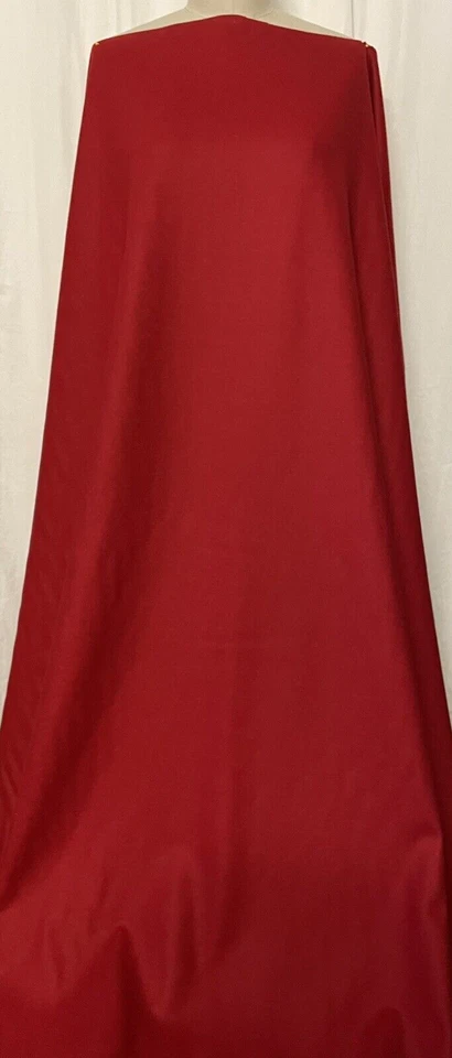 100% Wool Deep Red High Quality Vibrant Soft Flannel Fabric By The Yard 60" Wide - Image 1 of 4