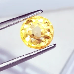 Zafiro amarillo natural 2,57 quilates piedras preciosas sueltas certificadas zafiro corte redondo gemas - Imagen 1 de 8