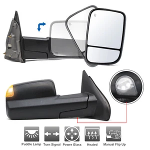 Tow Mirrors fit for 04-08 Dodge Ram 1500 03-09 2500 Power Heated LED Signal - Bild 1 von 11