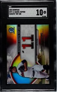 2023 Bowman #BTP-11 Daniel Espino Scout's Top Prospects Guardians SGC Grade 10 - Picture 1 of 2