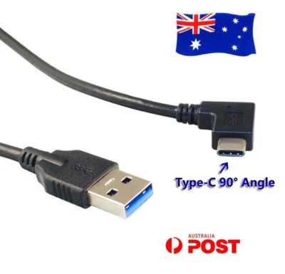 Type-C to Male 90° Angle Plug USB 3.0 Adapter Cable Cord For Huawei Mate 10 Pro - Image 1 of 4