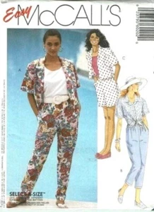 McCalls Sewing Pattern 6020 Misses Shirt Top Pants Shorts Size 8-12 - Picture 1 of 3