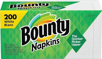 Bounty Paper Napkins, White, 1 Pack, 200 Sheets per Pack - Image 1 of 4
