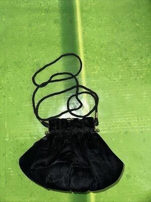 Bolso de Mano Pequeño Preppy Clásico Terciopelo Negro Fiesta Vintage Foto 1 de 4