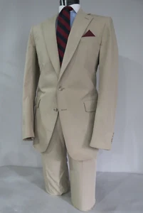 Traje de verano de colección J Press New Haven clásico piedra beige algodón 44 L - Imagen 1 de 13