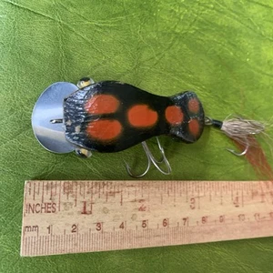 CATCH-ALL INC. FROG #304 - Blaack and Orange - Regular Size Glass Eyes Pat Pend - Picture 1 of 5