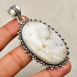 Ciondolo gioiello in argento sterling 925 fatto a mano con pietra opale... - Foto 1 di 8