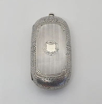 Estojo duplo soberano floral prata esterlina vitoriana Joseph Walton Londres 1897 - Imagem 1 de 4