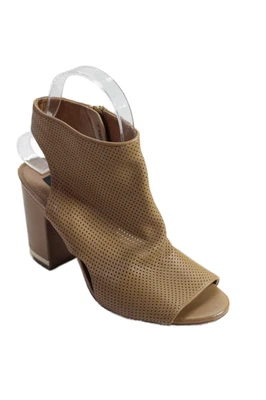 Botines DKNY Mujer Cuero Hayden Punta Abierta Cremallera Tacón Alto Marrón Talla 7.5 Foto 1 de 4