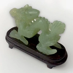 Antigua estatuilla de jade china asiática de colección estatua de dragón HERMOSA 3" L x 2" H - Imagen 1 de 13