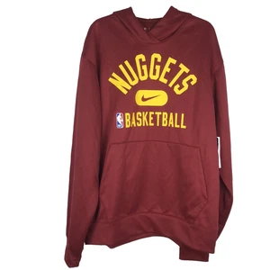 Nike NBA Denver Nuggets Hoodie Dri-Fit Loose Fit Sweatshirt weinrot Medium neu mit Etikett - Bild 1 von 9