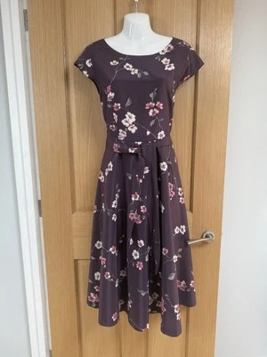 Laura Ashley Purple Floral Dress Size 14 - Image 1 of 4
