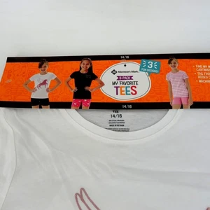 Members Mark 3-Pack Girls T-Shirts Unicorn & Stripes 14/16 NWT - Picture 1 of 4
