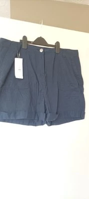 Ladies Navy Cotton Shorts BNWT Size 18 (Asda) - Image 1 of 3