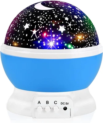 Night Light for Children, Kids Night Light, Moon and Star Projector 360 Degree R - Image 1 of 4
