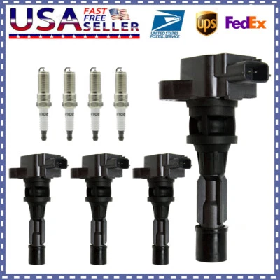 4 bobinas de encendido de energía y bujía para Mazda 3 6 MX-5 Miata CX-7 2,0 L 2,3 L 2,5 L Foto 1 de 4