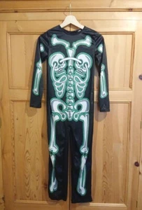 George Halloween / Fancy Dress Skeleton Suit Age 9 -10 Years - Picture 1 of 5