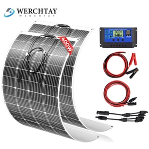 100W 200W 400W Flexible Solar Panel Kit 12V for Caravan RV Boat Camper Van Shed - Picture 1 of 23