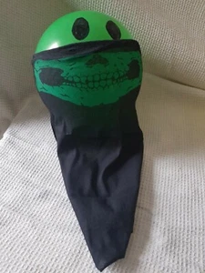 Green & Black Vampire Skull Design Bandana, Face Covering, Neck Warmer, Snood. - Picture 1 of 5