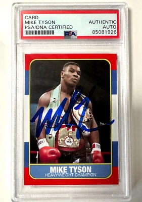Iron Mike Tyson Autographed 1986 Set Style Card  PSA/DNA Authentic Auto - Image 1 of 3
