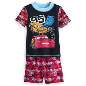 Disney Store Cars Lightning McQueen 2 PC Short Sleeve Pajama Set Boy Size 5 6 8 - Picture 1 of 1