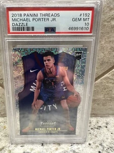 2018 Panini Threads #192 Michael Porter Jr. Dazzle Rookie PSA 10 GEM MT - Picture 1 of 3