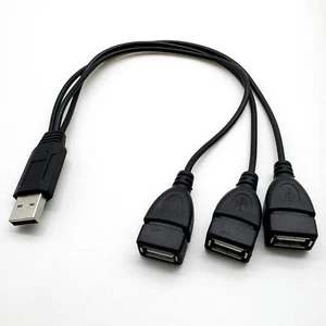 USB 1 to 3 Splitter USB 2.0 A Male to 3 A Female Y Data Sync Power Adapter Cable - Picture 1 of 13