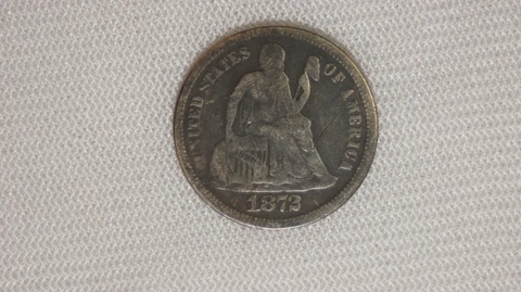 1872 Seated Liberty Dime Coin -10C Cover