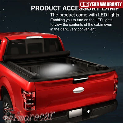 5.5' Roll Up Truck Bed Tonneau Cover 5.5ft Short Bed For Ford F150 2015-2024 - Image 1 of 4