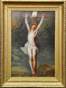 ANTHONY VAN DYCK Anhänger FELMISCH RELIGIÖS ALTER MEISTER KREUZIGUNG ÖLGEMÄLDE - Bild 1 von 13