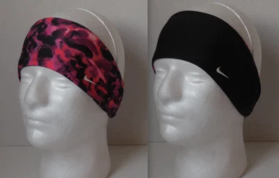 Faixa de cabeça Nike estampada Dri-Fit reversível prisma rosa/preto/branco - Imagem 1 de 4
