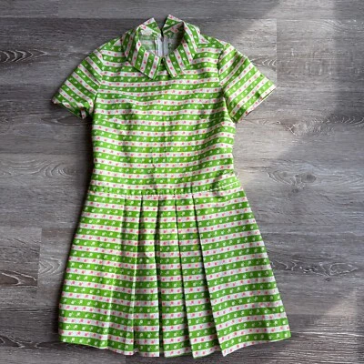 Vestido Hippy Vintage Años 60 70 Cintura Camisa Mini Psicodélico Pearson & Love Mod Foto 1 de 4