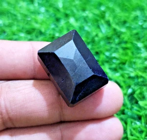Rare 103 Crt Blue Sapphire Faceted Emerald Cut Shape Loose Gemstone For Jewelry - Picture 1 of 9