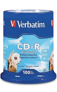 100 Pack of 52x CD-R Blank Discs - 700MB, 80 Min for Data & Music Storage - Picture 1 of 2