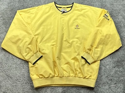 Cutter & Buck Pullover Mens Large Yellow V-Neck Windshirt Golf La Quinta Logo - Image 1 of 4