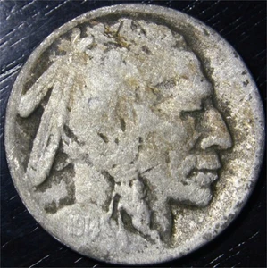 1914 S Buffalo Nickel 5c US Münze San Francisco Mint "restauriert" - Bild 1 von 2