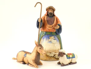 Jim Shore Heartwood Creek SHEHERD SHEEP DONKEY 113257 Nativity Figurines 2003 - Picture 1 of 17